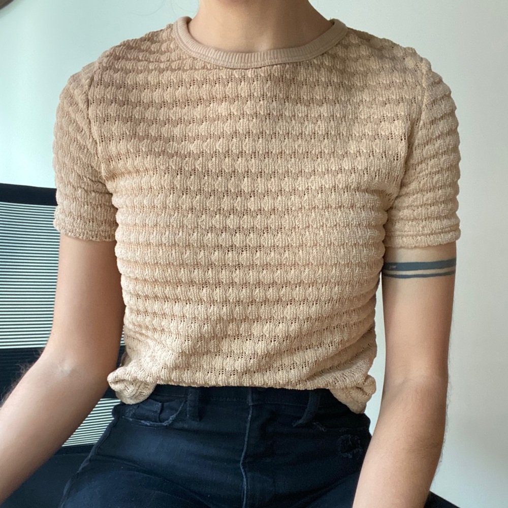 Zara Beige Crochet Top